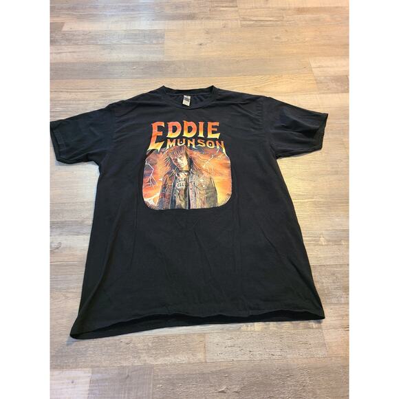 Gildan large adult black "Eddie Munson" stranger things tee - Picture 1 of 7